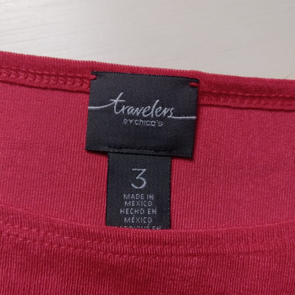 Chico's Red Ruffle Sleeve Blouse - Picture 3 of 9